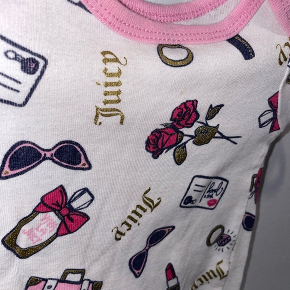 5/$15 Juicy Couture Baby Onesie with Pink Trim - Picture 2 of 4